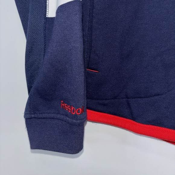 Reebok New York Rangers NHL Hoodie Face Off Collection Navy Red Size Small - Picture 5 of 11